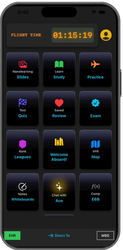 ACE App Home Screen